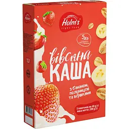 Каша вівсяна Holm's light food з бананом, полуницею та вершками 200 г