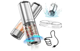Млинок для спецій Circle Joy Electric Salt and Pepper Grinder Set - мініатюра 2