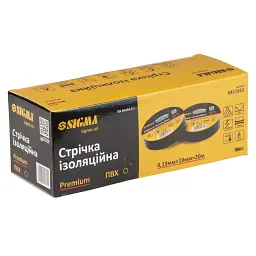 Ізоляційна стрічка Sigma ПВХ чорна 0.13мм*19мм*20м Premium (8411611) - мініатюра 2