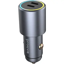 Автомобільний зарядний пристрій Proove Double Energy 50W Type-C + Type-C Metal Gray (ACDE50022206) [130292] - мініатюра 4