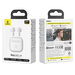 Бездротові TWS навушники Baseus Bass BS2 Lite (A0010A) Moon White - мініатюра 5