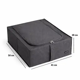 Органайзер ORGANIZE для зберігання речей та взуття з кришкою 50*41*18 см (сірий) - мініатюра 5