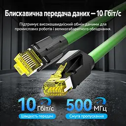 Модульний штекер RJ45 Vention набір із 10 штекерів Ethernet-конектор 8P8C екранований Cat6A FTP швидкість передавання 10 Гбіт/с смуга пропускання 500 МГц для монтажу потрібен обтискний інструмент для жил 24–26 AWG діаметром до 1 мм і кабелю із зовнішнім діаметром до 7 мм з органайзером жил з хвостовим затискачем кабелю із защіпним кожухом позолочені контакти 3U чорний (IDNB0-10) - мініатюра 7