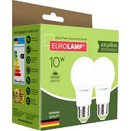 Світлодіодна лампа Eurolamp LED, A60, 10W, E27, 3000K, 2 шт. (MLP-LED-A60-10272(E)) - мініатюра 4