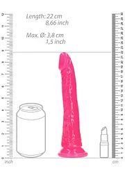 Фалоімітатор RealRock Slim Realistic 8'', 22 см (рожевий) - мініатюра 4