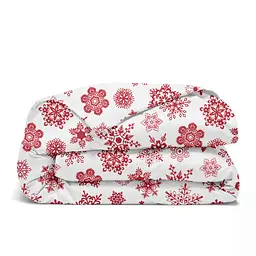 Дитяча постільна білизна фланель Cosas SNOWFLAKES CS9 110х140см (Flannel_SnowflakesRedWhite_El80-01Snow_140) - мініатюра 3
