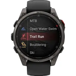 Смарт-годинник Garmin Fenix 8 Pro AMOLED Sapphire 47mm Carbon Gray DLC Titanium with Black/Pebble Gray Silicone Band (010-03198-01) [145042] - мініатюра 2