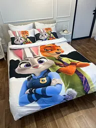 Постільна білизна 3D полуторна з мікросатину Зоотрополіс 31439 150х215 см 50х70 см - мініатюра 3