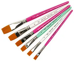 Пензель синтетика плоска для декору HOBBY & CRAFT 6 коротка ручка Rosa TALENT - мініатюра 2