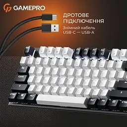 Клавіатура GamePro Genesis Metallic (MK144B) Outemu Red Switch USB UA Black (MK144B) - мініатюра 8