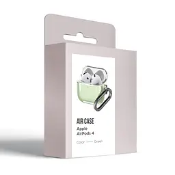 Чохол для навушників Apple AirPods 4, зелений, Air, термополіуретан (TPU), протиударний, захист від подряпин, пилу і ударів, футляр з карабіном для кріплення, точні вирізи для доступу до роз"ємів, ArmorStandart (ARM82613) - мініатюра 3