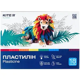 Уцінка. Пластилін восковий Kite Classic 18 кольорів 360 г (K-085)  - мініатюра 1