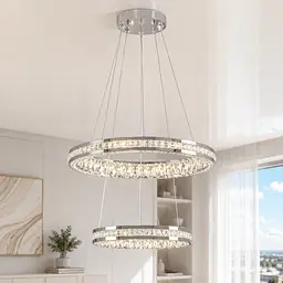 Підвісна світлодіодна люстра Splendid Ray L50503J/480+320/2 LED, 2 кільця, пульт, димер, 80 W