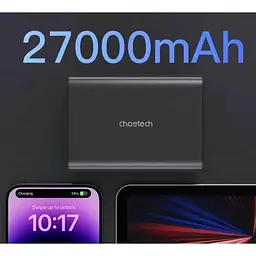 Портативний акумулятор Choetech B635-BK 27000 mAh 222.5W - мініатюра 3