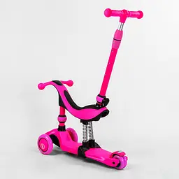 Самокат-велобіг 3 в 1 Best Scooter 32х14х61-75 см Рожевий 000231680 - мініатюра 3