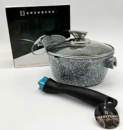Сотейник ковш Edenberg EB-8046 із гранітним покриттям із кришкою 1.9 л - мініатюра 6