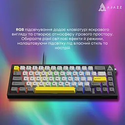 Клавіатура Ajazz AK650 Moon Yellow Switch Black/Grey/Yellow (AK650-MY-GWY) [156879] - мініатюра 14