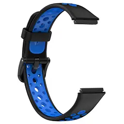 Силіконовий ремінець Primolux Perfor Classic для фітнес браслета Huawei Band 7- Black Blue - мініатюра 4