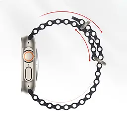 Ремінець силіконовий Hoco iWatch WA12 marine double buckle 42/ 44/ 45/ 49mm midnight синій - мініатюра 5