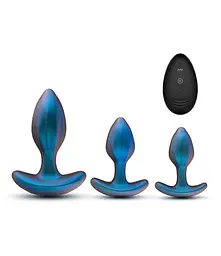 Набір анальних пробок Matrix Cosmos Plug Kit Anal Adventures 3 шт. (синій) - мініатюра 2