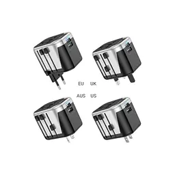 Мережевий фільтр живлення HOCO AC5 1 роз, 2 USB, 1.5м, чорний/сірий (AC5ABG)