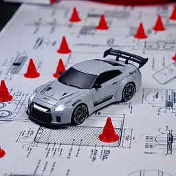 Машинка для дрифта на радіокеруванні Nissan GT-R S815 1:24 4WD з LED-підсвіткою (Сірий) - мініатюра 3