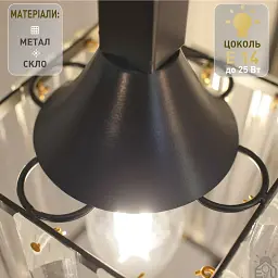Настінний світильник бра ROSYNKA S 97x185x227 Чорний для лампи ESLLSE - мініатюра 4
