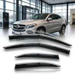 Дефлектори вікон вітровики для Mercedes-Benz GLE Coupe (C292) 2015-2019 Молдинг Нержавіюча сталь 3D (BBZGE1523-W/S)