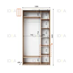 Шафа-купе Idea серія 1 120 x 60 x 240 см Дуб сонома - мініатюра 2