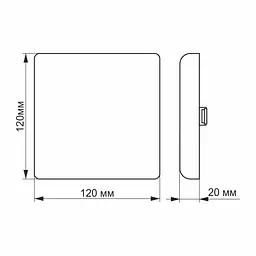 Світильник безрамковий Videx LED 15W 4100K квадратний (VL-DLFS-154) - мініатюра 3