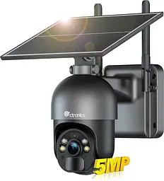 Бездротова сонячна камера відеоспостереження Ctronics 3K 5MP з автостеженням і кольоровим нічним баченням