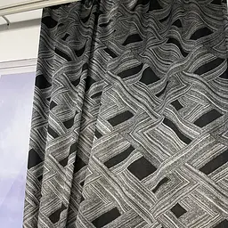 Жакардові штори "геометрія" чорного кольору на тасьмі 2шт. 150х270 ALBO pbe0052389 - мініатюра 3