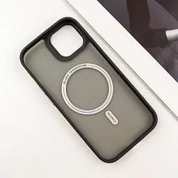 TPU+PC чохол Blueo Skin Friendly Frosted with MagSafe для Apple iPhone 15 (6.1) Чорний / Black - мініатюра 4