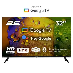 Телевізор 32" LED HD 60Hz Smart Google TV Black 2E teh0018405 - мініатюра 2