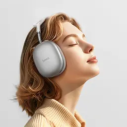 Накладні бездротові навушники W55 Plus Happiness ANC noise reduction Silver Hoco teh0030600