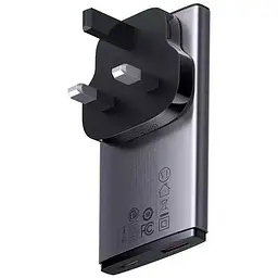 МЗП Baseus GaN5 Pro Ultra-Slim Fast Charger C+U 65W Gray With Xiaomini White Cable Type-C to Type-C 100W 20V/5A 1m CCGP150113 Black - мініатюра 3