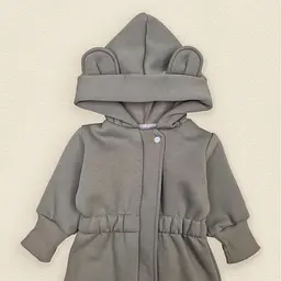 Ромпер-комбінезон тринитка з шапочкою Gray olive зріст 86 см (12 – 18 місяців) Malena Сірий - мініатюра 2
