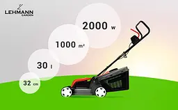 Газонокосарка електрична Lehmann Yarrow 32см 30л - мініатюра 8
