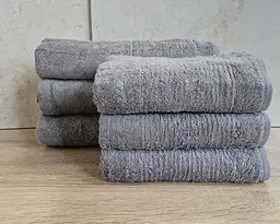 Набір турецьких махрових рушників Cestepe 50х90 3 штуки + 70х140 3 штуки Bamboo Sarev Grey - мініатюра 5