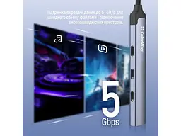 Мультипортовий адаптер ColorWay USB-C 4-in-1 USB-C2.0х3/USB3.0 (CW-HUB07) - мініатюра 7