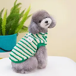Флісовий светр Derby Green Stripe для собак, котів і цуценят