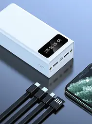 Зовнішній акумулятор Power On 30000mAh Універсальна батарея (Білий) - мініатюра 6