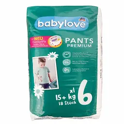 Підгузки-трусики Babylove Premium 6 XL (15+ кг), 18 шт