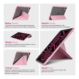 Чохол-книжка для планшета Samsung Galaxy Tab A9+ (SM-X210/X216), Y-Type PEN, рожевий, магнітний, з тримачем для стилуса, протиударний, обкладинка з функцією підставки, екошкіра + ТПУ, функція автоматичного пробудження/сну, ArmorStandart (ARM85504) - мініатюра 3