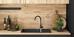 Кухонна мийка гранітна Rea North black metalic ZLE-00126, Чорний - мініатюра 3