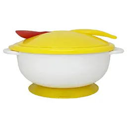 Тарілка на присосці з термоложкою та кришкою MGZ-0101(Yellow) 250 мл - мініатюра 2