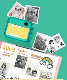 Дитяча камера - фотоапарат моментального друку Print Camera P1 Dinosaur Mini зелений - мініатюра 3