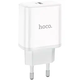 Мережевий зарядний пристрій Hoco C104A Stage Dual Port 20W Type-C (White) [75981]