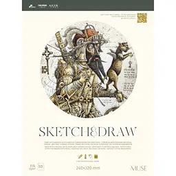 Блок Muse Sketch&Draw на склейці 24х32 см 50 аркушів в асортименті (PB-GB-050-080) - мініатюра 2