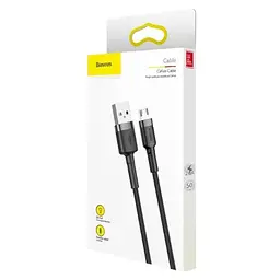 Кабель Baseus Cafule Cable USB to MicroUSB 2.4A 1m CAMKLF-BG1 Black - мініатюра 2